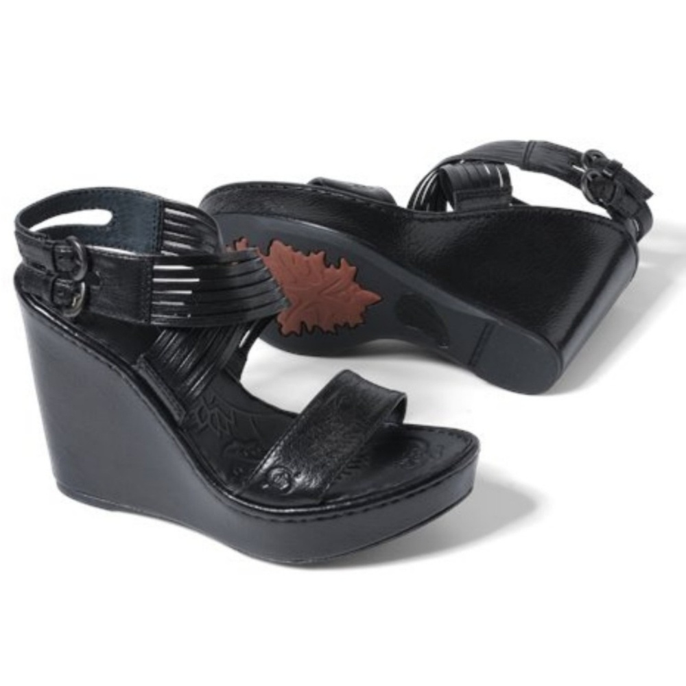 Born 'Eleni' Black Wedge Size 7